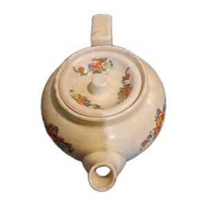 Vtg Figgjo Flint Norwegian Porcelain Teapot Cream With‎ Rose Decoration